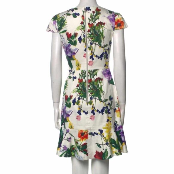 Alice + Olivia Floral Print Knee-Length Dress Size: S | US 4 - Picture 2 of 2